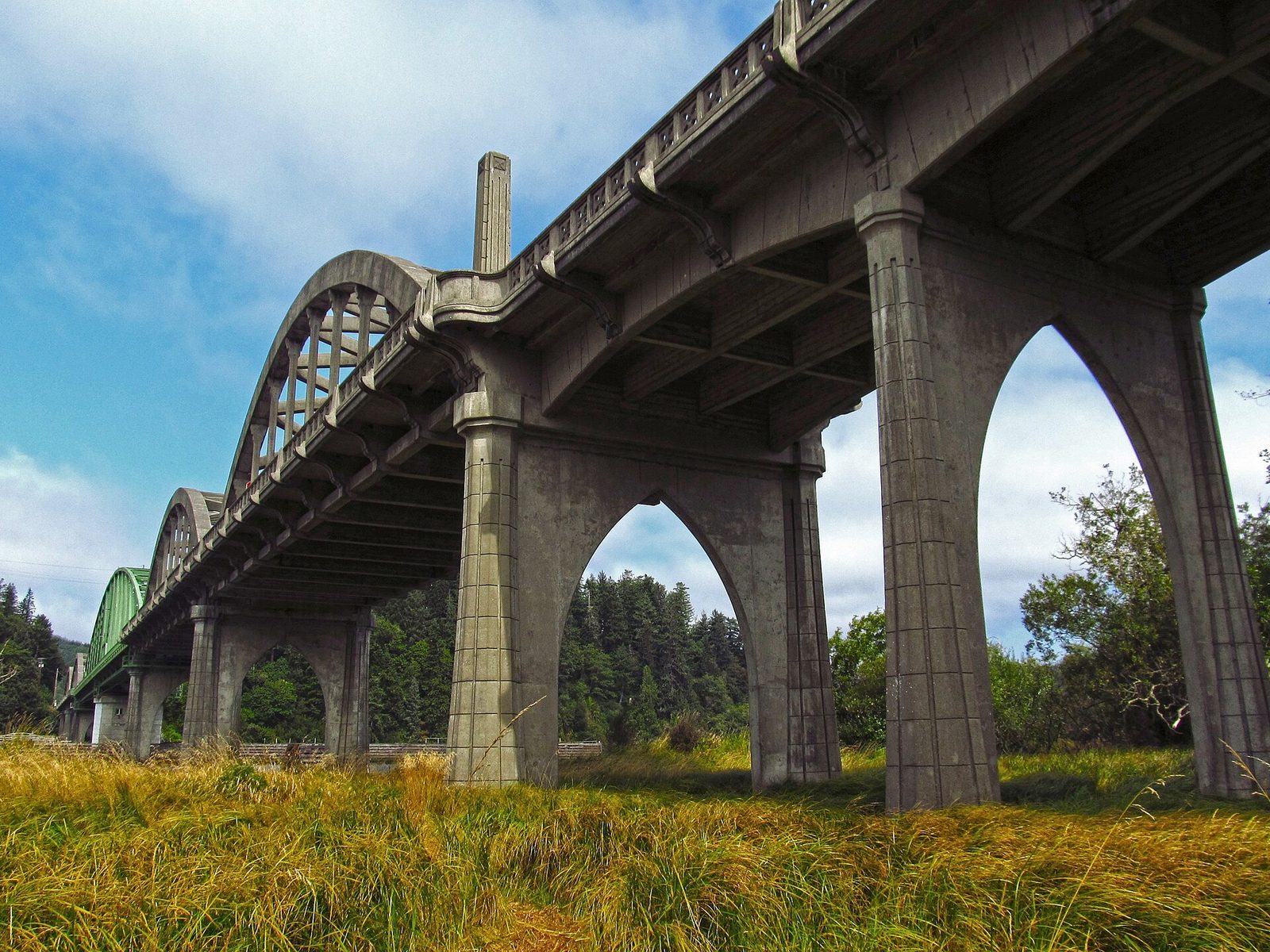 the Umpqua River Bridge in Reedsport, Oregon